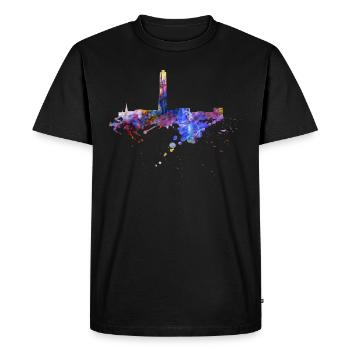 Malmö Suède Skane Torso Skyline - T-shirt Premium bio Homme - noir - Devant - Nico (187cm)