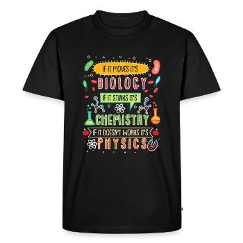 Funny Biology Bioinformatics Science Biology - Men's Premium Organic T-Shirt - black - Front - Nico (187cm)