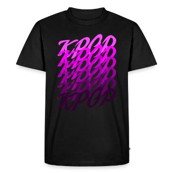 Kpop Kdrama Waves Font Korea Saranghae K-Pop - Men's Premium Organic T-Shirt - black - Front - Nico (187cm)