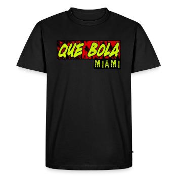 Que Bola Miami, Cuban Roots, Miami Cuba, Cuba - Men's Premium Organic T-Shirt - black - Front - Nico (187cm)