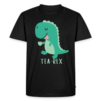 Trex Thé-Rex Dino dinosaures Thé Tyrannosaure - T-shirt Premium bio Homme - noir - Devant - Nico (187cm)