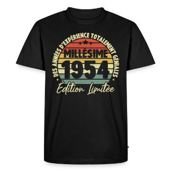 Cadeau D'anniversaire Millésime Fabriqué en 1954 - T-shirt Premium bio Homme - noir - Devant - Nico (187cm)