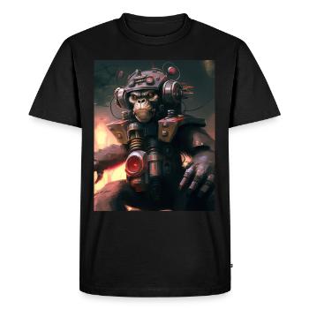 Monkey War Gift - Men's Premium Organic T-Shirt - black - Front - Nico (187cm)