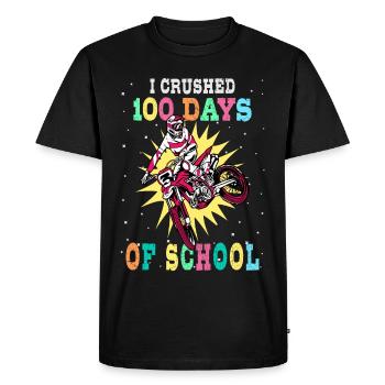 I crushed 100 days of school Motocross Bike - Men's Premium Organic T-Shirt - black - Front - Nico (187cm)
