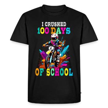 I crushed 100 days of school Motocross Bike - Men's Premium Organic T-Shirt - black - Front - Nico (187cm)