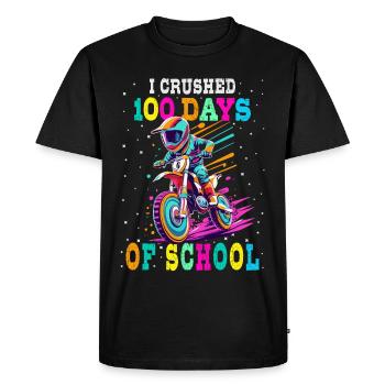 I crushed 100 days of school Motocross Bike - Men's Premium Organic T-Shirt - black - Front - Nico (187cm)