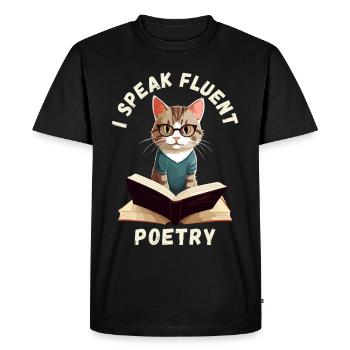 Je suis à l’aise en poésie - T-shirt Premium bio Homme - noir - Devant - Nico (187cm)