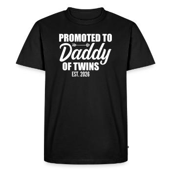 Promoted to Daddy of Twins 2026 Baby Announcement - Men's Premium Organic T-Shirt - black - Front - Nico (187cm)