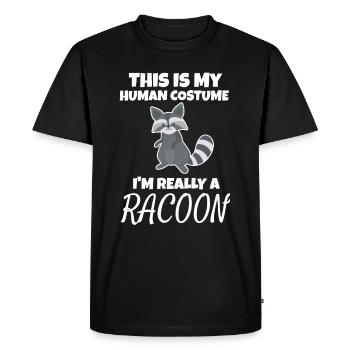 raton laveur - T-shirt Premium bio Homme - noir - Devant - Nico (187cm)