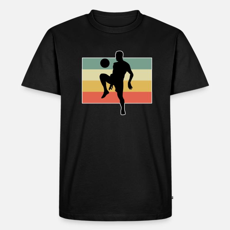 Fußball - Männer Premium Bio T-Shirt - Schwarz