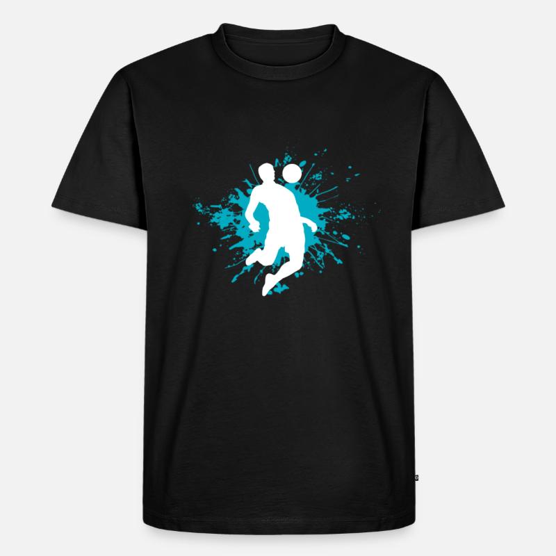 Fußball - Männer Premium Bio T-Shirt - Schwarz