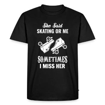 patins - T-shirt Premium bio Homme - noir - Devant - Nico (187cm)