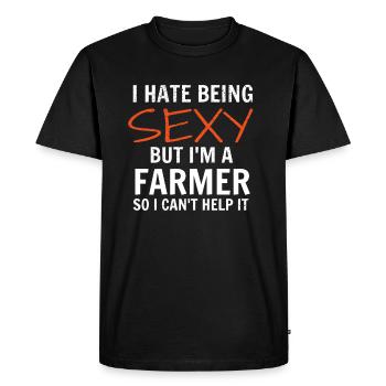 farmer - Men's Premium Organic T-Shirt - black - Front - Nico (187cm)