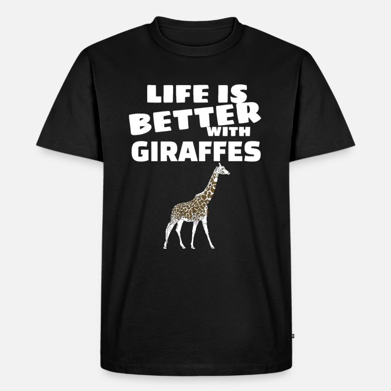 Giraffe - Männer Premium Bio T-Shirt - Schwarz