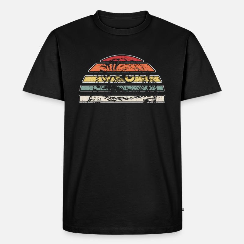 Eule - Männer Premium Bio T-Shirt - Schwarz