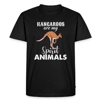 kangourou - T-shirt Premium bio Homme - noir - Devant - Nico (187cm)