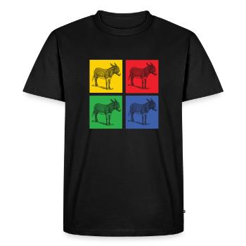 L’âne - T-shirt Premium bio Homme - noir - Devant - Nico (187cm)
