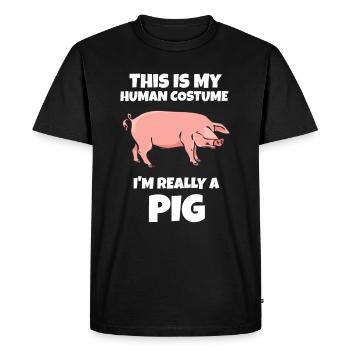 porc - T-shirt Premium bio Homme - noir - Devant - Nico (187cm)