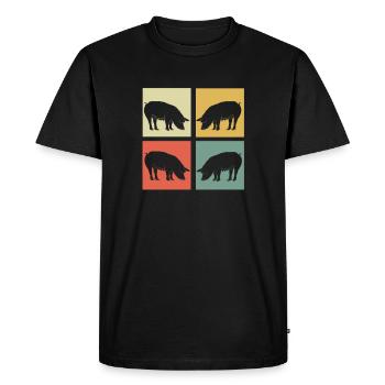 porc - T-shirt Premium bio Homme - noir - Devant - Nico (187cm)