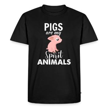 Schwein - Männer Premium Bio T-Shirt - Schwarz - Vorne - Nico (187cm)