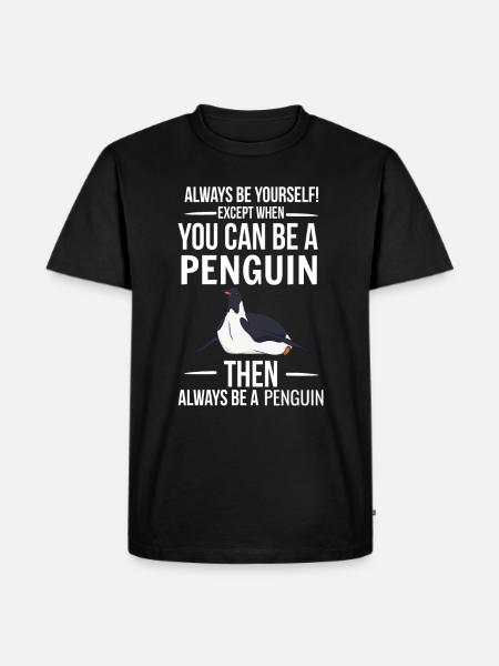pingvin - Herre Premium økologisk T-shirt - sort