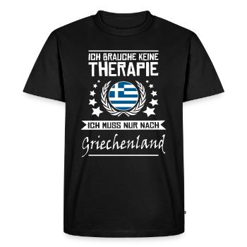 No therapy I just have to go to Greece - Men's Premium Organic T-Shirt - black - Front - Nico (187cm)