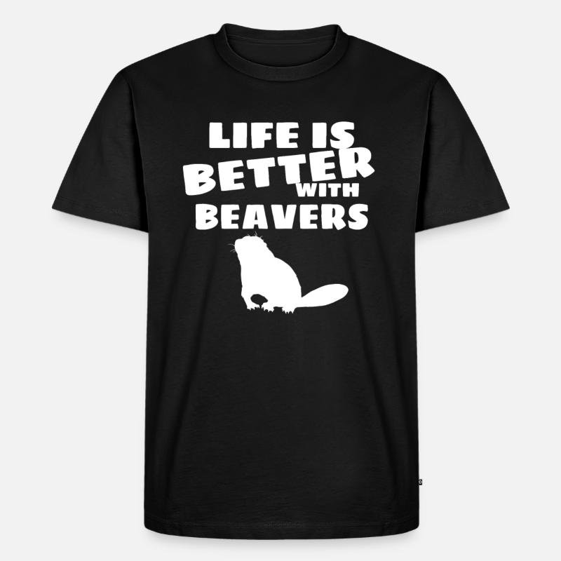 Biber - Männer Premium Bio T-Shirt - Schwarz