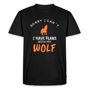 wolf - Men's Premium Organic T-Shirt - black - Front - Nico (187cm)