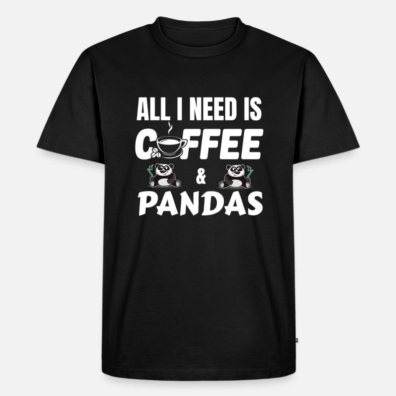 Panda - Männer Premium Bio T-Shirt - Schwarz