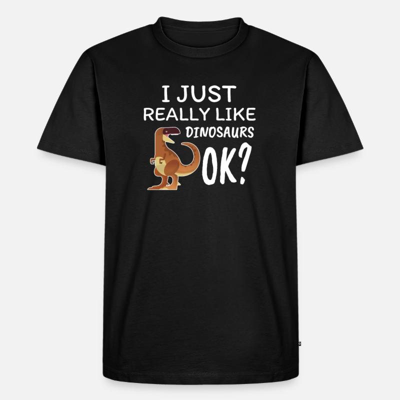 Dinosaurier - Männer Premium Bio T-Shirt - Schwarz