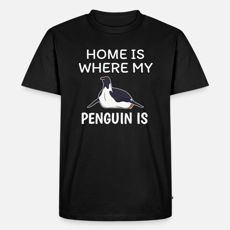 Pinguin - Männer Premium Bio T-Shirt - Schwarz