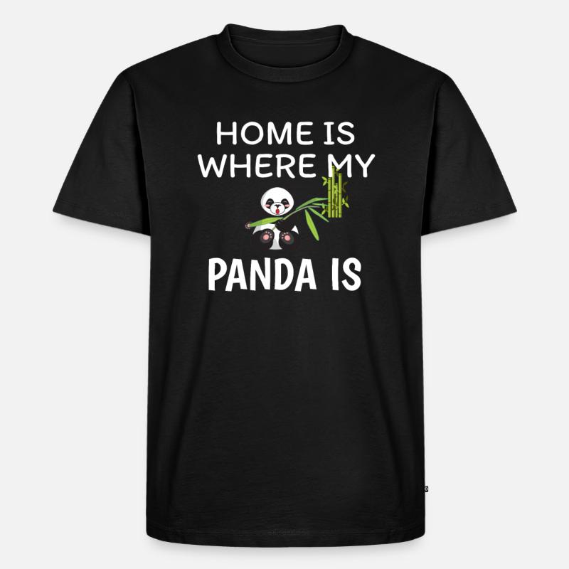 Panda - Männer Premium Bio T-Shirt - Schwarz