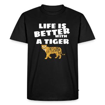Tigre - T-shirt Premium bio Homme - noir - Devant - Nico (187cm)