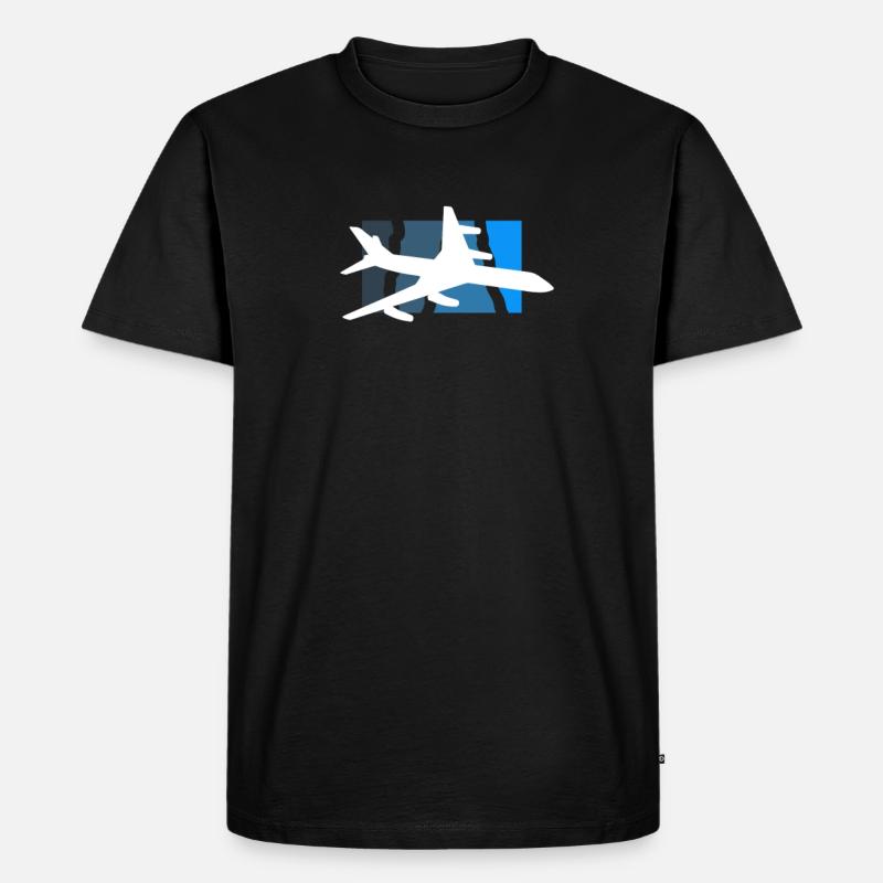 Pilot - Männer Premium Bio T-Shirt - Schwarz