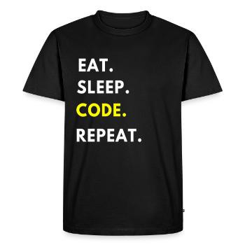 programmer - Men's Premium Organic T-Shirt - black - Front - Nico (187cm)