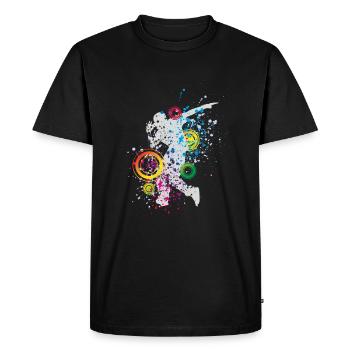 Jupe haut breakdance - T-shirt Premium bio Homme - noir - Devant - Nico (187cm)