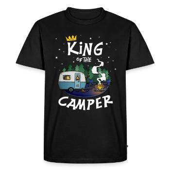 Camper King - pour camping, plein air, camping - T-shirt Premium bio Homme - noir - Devant - Nico (187cm)