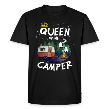 Camper Queen - pour camping, plein air, camping - T-shirt Premium bio Homme - noir - Devant - Nico (187cm)