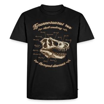 Biologie de l'anatomie du crâne Tyrannosaurus Rex - T-shirt Premium bio Homme - noir - Devant - Nico (187cm)