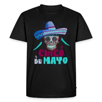 Crâne de sucre de vacances mexicaines Cinco de Mayo - T-shirt Premium bio Homme - noir - Devant - Nico (187cm)