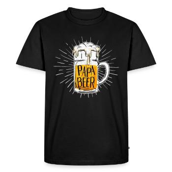 Funny Fathers Day Gentleman's Day Daddy Beer Fun Gift - Men's Premium Organic T-Shirt - black - Front - Nico (187cm)