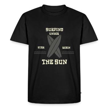 Surfer au soleil - T-shirt Premium bio Homme - noir - Devant - Nico (187cm)