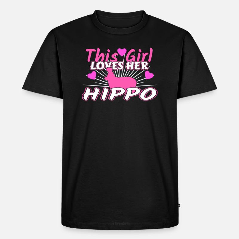 Nilpferd - Männer Premium Bio T-Shirt - Schwarz