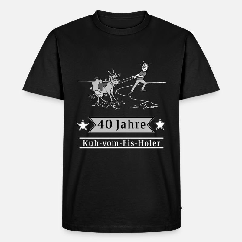 40 Jahre Kuh-vom-Eis-Holer - Männer Premium Bio T-Shirt - Schwarz