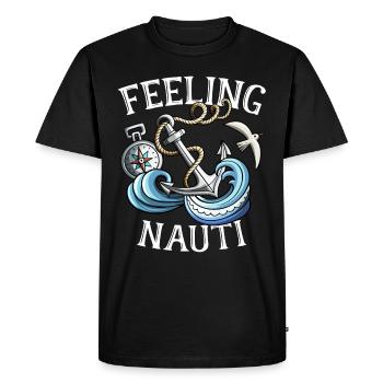 Beautiful sailor sea nautical waves regatta gift - Men's Premium Organic T-Shirt - black - Front - Nico (187cm)