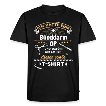 Blinddarm OP Krankenhaus Genesung Fun Geschenk - Männer Premium Bio T-Shirt - Schwarz - Vorne - Nico (187cm)