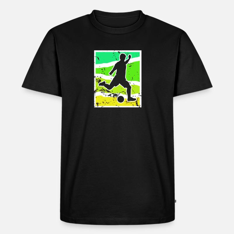 Fußball - Männer Premium Bio T-Shirt - Schwarz