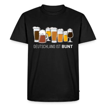 Deutschland ist bunt Bier Vielfalt Craft Beer Fun - Männer Premium Bio T-Shirt - Schwarz - Vorne - Nico (187cm)