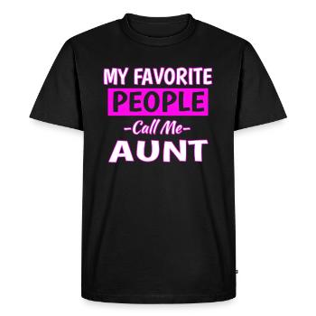 aunt - Men's Premium Organic T-Shirt - black - Front - Nico (187cm)