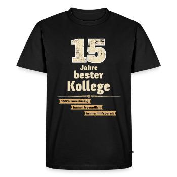 15 years best colleague - Men's Premium Organic T-Shirt - black - Front - Nico (187cm)